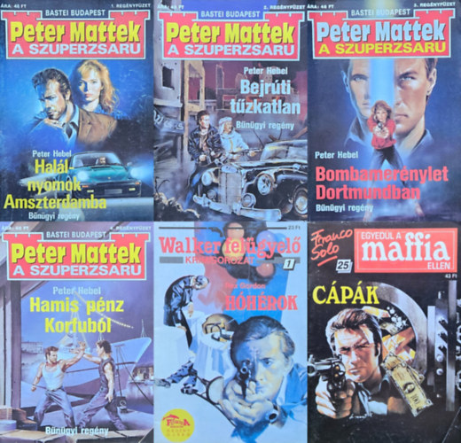 Rex Gordon Peter Hebel - 6 db bngyi regnyfzet:  Peter Mattek  Hamis pnz Korfubl + Peter Mattek  Bombamernylet Dortmundban +  Peter Mattek  Bejrti tzkatlan + Peter Mattek   Hallnyomok Amszterdamba +  Franco Solo Egyedl a maffia ellen  Cpk + Walker fe