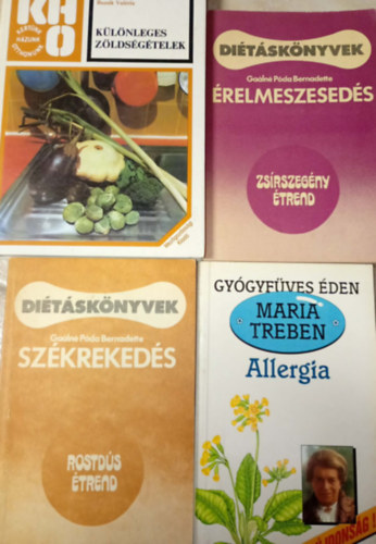 Ga�ln� P�da Bernadette, Bozsik Val�ria Maria Treben - 4 db. m� az eg�szs�g �s gy�gyul�s t�mak�rben: �relmeszesed�s - zs�rszeg�ny �trend, Sz�kreked�s - rostd�s �trend, Allergia, K�l�nleges z�lds�g�telek