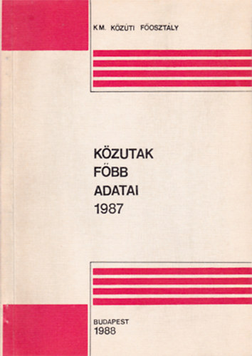 Országos közutak főbb adatai