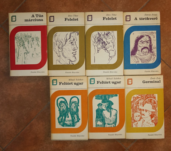 Déry Tibor, Mihail Solohov, Darvas József Emil Zola - 7 kötet a Fiatalok Könyvtára című sorozatból: A tűz márciusa, Felelet I-II., A törökverő, Feltört ugar I-II., Germinal
