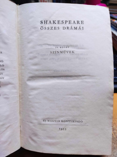 William Shakespeare - Shakespeare sszes drmi IV. Sznmvek