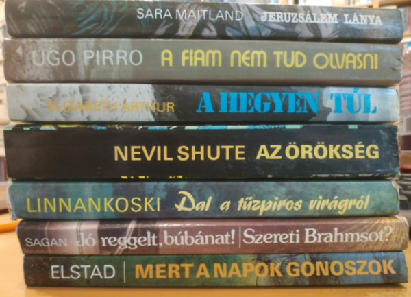 Nevil Shute, Anne Karin Elstad, Ugo Pirro, Johannes Linnankoski, Francoise Sagan, Elizabeth Arthur Sara Maitland - 7 db Femina reg�ny: A fiam nem tud olvasni; A hegyen t�l; Az �r�ks�g; Dal a t�zpiros vir�gr�l; Jeruzs�lem l�nya; J� reggelt, b�b�nat! / Szereti Brahmsot?; Mert a napok gonoszok
