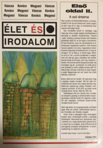 Kovcs Zoltn-Megyesi Gusztv-Vncsa Istvn - let s irodalom. Els oldal II.