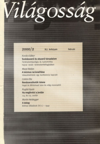 Kovcs Gbor - Vilgossg 2000/2 XLI. vf. februr