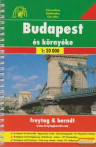 Budapest s krnyke vrosatlasz spirlkts (1:20 000)