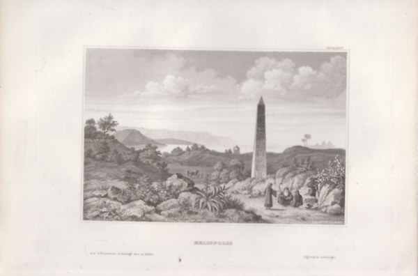 Heliopolis (Hliopolisz vagy Junu, Egyiptom egyik legsibb vrosa, Afrika) (16x23,5 cm mret eredeti aclmetszet, 1856-bl)
