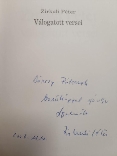 Zirkuli P�ter - Zirkuli P�ter v�logatott versei