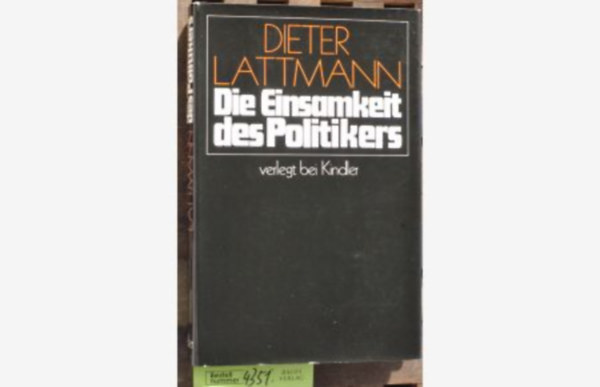 Die Einsamkeit des Politikers (A politikus magánya német nyelven)