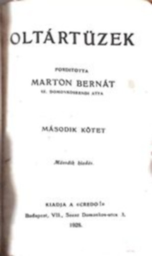 Marton Bern�t - Olt�rt�zek - m�sodik k�tet