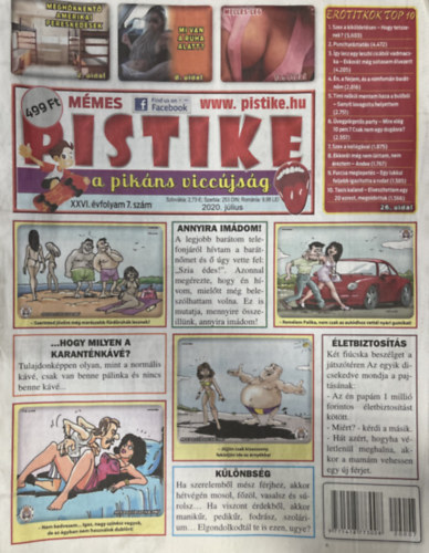 Pistike a pik�ns vicc�js�g XXVI. �vfolyam 8. sz�m - 2020. augusztus