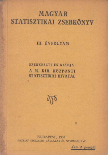 Magyar statisztikai zsebknyv III. vfolyam (1935)