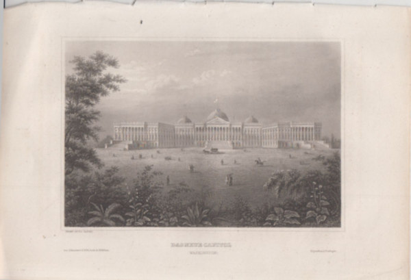 Das neue Capitol - Washington (Az j fvros - Washington, USA, szak-Amerika) (16x23,5 cm lapmret eredeti aclmetszet, 1856-bl)
