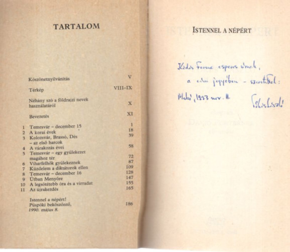 T�k�s L�szl� - Istennel a n�p�rt - dedik�lt