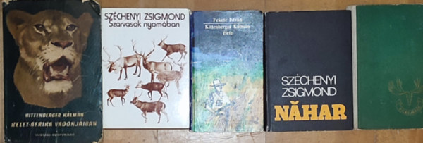 Szchenyi Zsigmond, Fekete Istvn Kittenberger Klmn - 5db vadszattal kapcsolatos m - Kittenberger Klmn-Kelet-Afrika vadonjaiban, Szchenyi Zsigmond-Szarvasok nyomban, Nahar, Alaszkban vadsztam, Fekete Istvn-Kittenberger Klmn lete