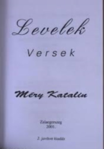 Mry Katalin - Levelek (versek)