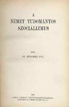 DR. M�ssmer P�l - A n�met tudom�nyos szoci�lizmus