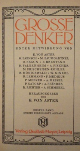 E. von Aster - Grosse Denker I-II.