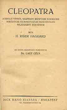 Rider Haggard - Cleopatra