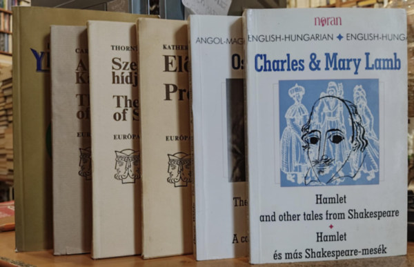 Oscar Wilde, Katherine Mansfield, Thornton Wilder, Carson McCullers, Lennon-McCartney Mary s Charles Lamb - 6 db Angol-magyar nyelv ktet: Hamlet s ms Shakespeare-mesk; A canterville-i ksrtet; Eljtk; Szent Lajos kirly hdja; A Szomor Kvhz balladja; Yesterday