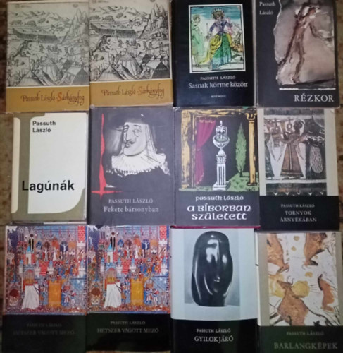 Passuth L�szl� - Passuth L�szl� k�nyvcsomag (10 m� 12 k�tetben) S�rk�nyfog 1-2. / Sasnak k�rme k�z�tt / R�zkor / Lag�n�k / Fekete b�rsonyban / A b�borban sz�letett / Tornyok �rny�k�ban / H�tszer v�gott mez� 1-2. / Gyilokj�r� / Barlangk�pek