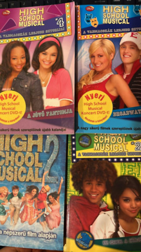 Disney - 4 db HSM k�nyv: High School Musical 2 + A vadmacsk�k legjobb sztorijai 2.,4.,5.,