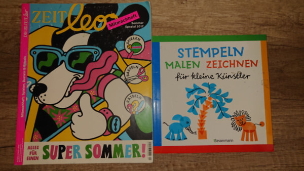 2 német nyelvű foglalkoztatófüzet: Stempeln, malen, zeichnen für kleine Kinder, Leo - MItmachheft - Sommer Spezial 2017