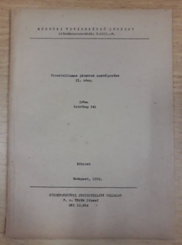 Sztr�kay P�l - Dieselvillamos j�rm�vek szab�lyoz�sa II. r�sz