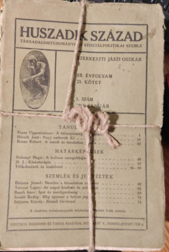 Jszi Oszkr  (szerk.) - Huszadik Szzad - Trsadalomtudomnyi s szocilpolitikai szemle teljes XII. vfolyam 1911