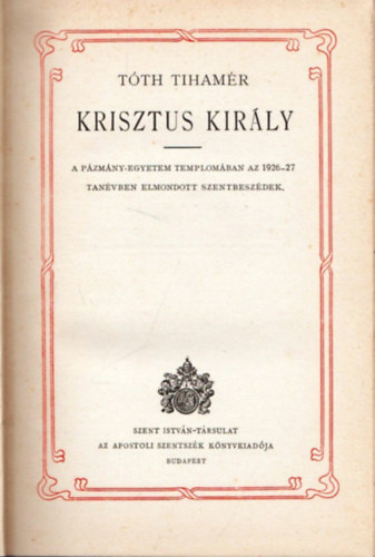 Tth Tihamr - Krisztus kirly