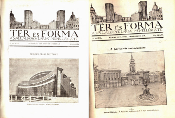 Komor Jnos  (szerk.) - ptszeti folyiratok egybektve: Tr s forma - Vroskultra - pl Budapest - A korszer kislakspts problmi - Magyarorszg