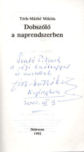 Tth-Mth Mikls - Dobszl a naprendszerben - Tth Mth Mikls szatirikus rsai -  dediklt