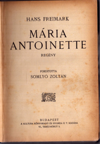 Hans Freimark - M�ria Antoinette