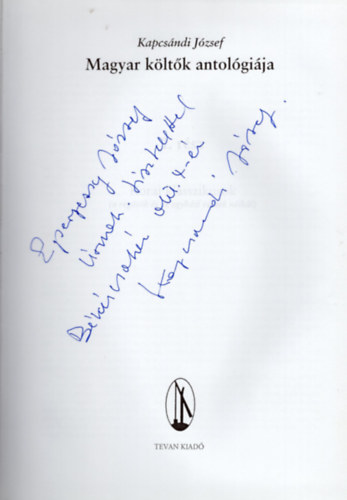 Kapcsándi József - Magyar költők antológiája- dedikált