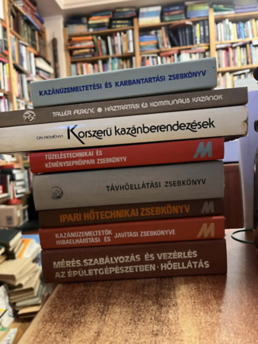 7 db fűtéstechnikai, kazánjavítási műszaki könyv