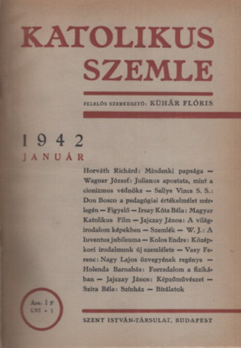 Kühár Flóris - Katolikus szemle 1942.