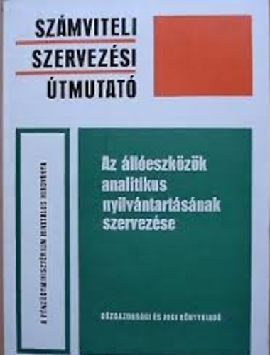 Az lleszkzk analitikus nyilvntartsnak szervezse