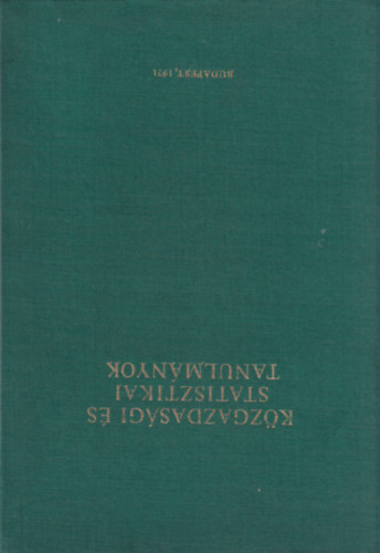 Kzgazdasgi s statisztikai tanulmnyok