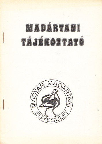 Magyar Madrtani Egyeslet - Madrtani tjkoztat 1986. prilis-szeptember