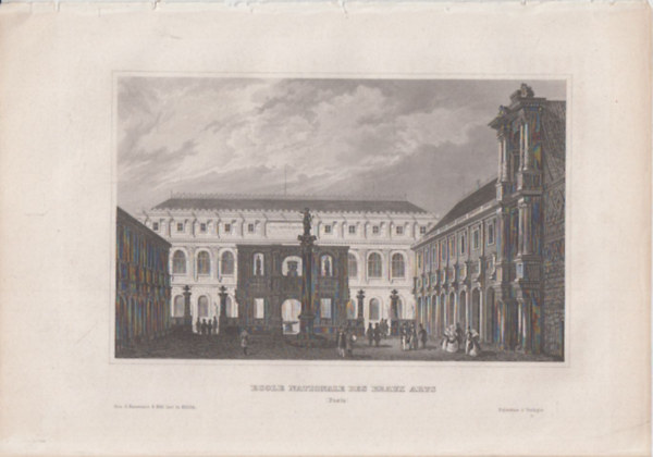 Ecole Nationale des Beaux Arts (Nemzetkzi Kpzmvszeti Iskola, Prizs, Franciaorszg, Eurpa) (16x23,5 cm lapmret eredeti aclmetszet, 1856-bl)