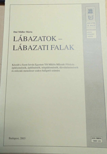 Dr. Müller Mária - Lábazatok - lábazati falak