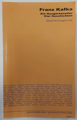 Franz Kafka - Ein hungerk�nstler vier geschichten (Az �hez�m�v�sz, n�met nyelven)