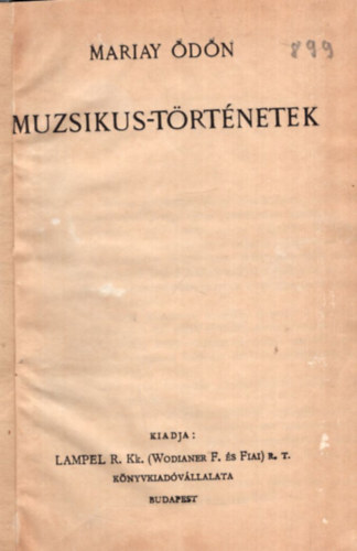 Mariay �d�n - Muzsikus-t�rt�netek Magyar K�nyvt�r sorozat