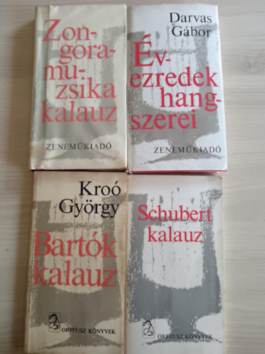 Bartók kalaúz+Schubert kalaúz+Zongoramuzsika kalaúz+Évezredek hangszerei 4db könyv