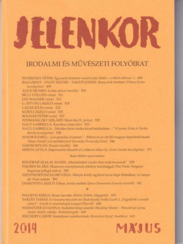 �goston Zolt�n - Jelenkor - Irodalmi �s m�v�szeti foly�irat - 2014. m�jus