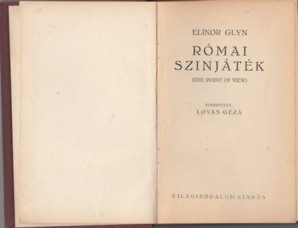 Elinor Glyn - R�mai sz�nj�t�k