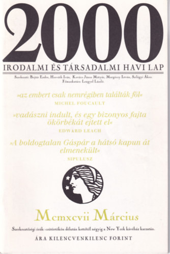 2000 Irodalmi és Társadalmi Havi Lap - 1997. Március