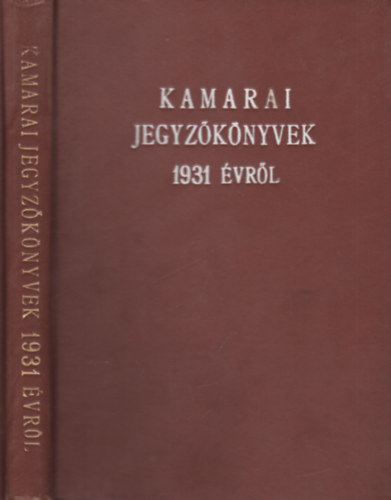 Kamarai jegyzknyvek 1931. vrl