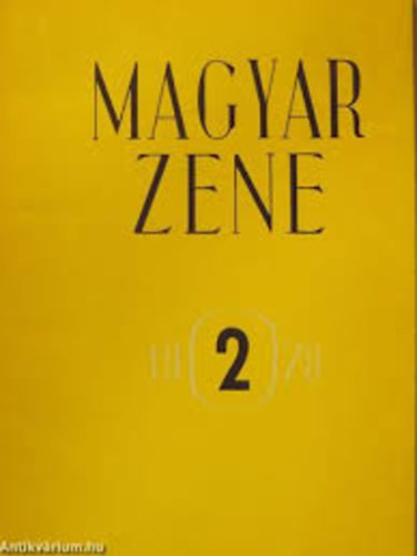 Szinna Undine - Magyar Zene 1978 Zenetudományi Folyóirat XIX.évf.2.szám