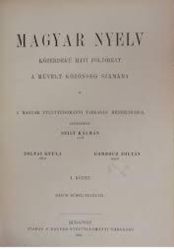 Magyar Nyelv-A M.Nyelvtud.T�rsas�g foly�irata CI. �vf. 2. sz�m