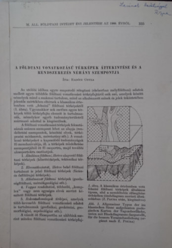 Rad�cz Gyula - A f�ldtani vonatkoz�s� t�rk�pek �ttekint�se �s a rendszerez�s n�h�ny szempontja